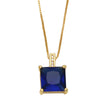 Fashion Square Copper Pendant Necklace Inlay Zircon Copper Necklaces