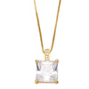 Fashion Square Copper Pendant Necklace Inlay Zircon Copper Necklaces