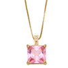 Fashion Square Copper Pendant Necklace Inlay Zircon Copper Necklaces