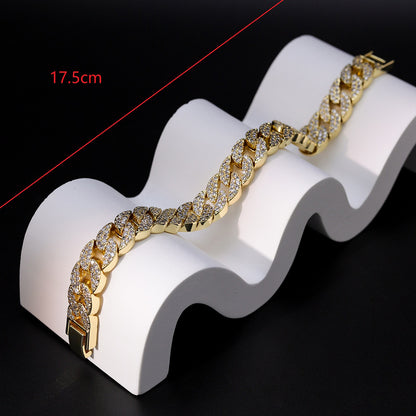 Fashion Geometric Copper Bracelets Gold Plated Zircon Copper Bracelets 1 Piece