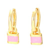 Novelty Lock Copper Drop Earrings Enamel Plating Copper Earrings