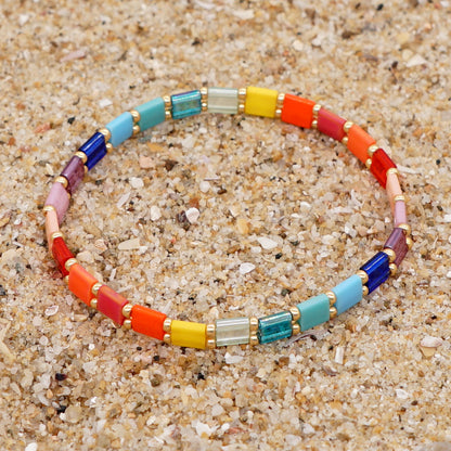 Sweet Geometric Glass Beaded Bracelets