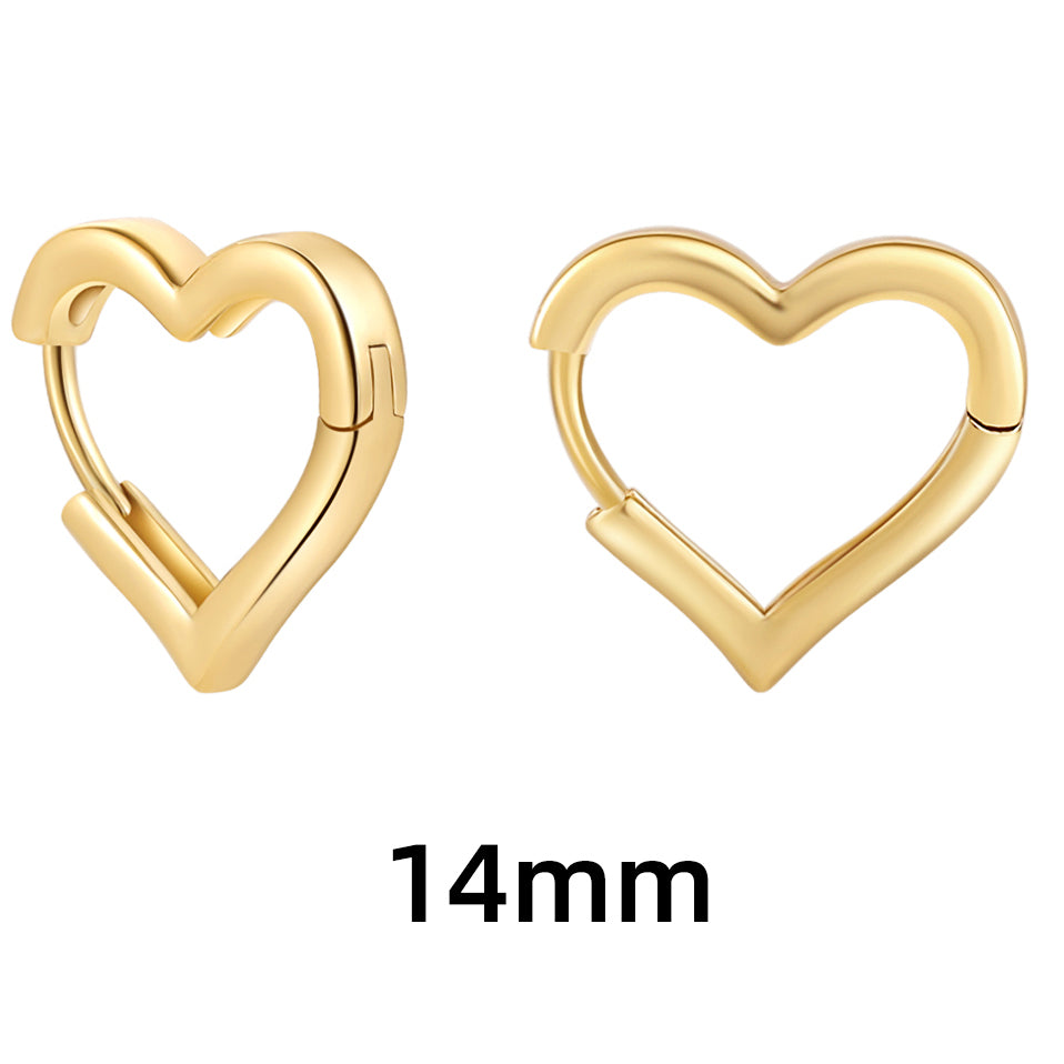 1 Pair Simple Style Heart Shape Plating Copper Earrings