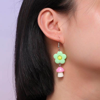 Cute Flower Mushroom Plastic Ear Hook 1 Pair