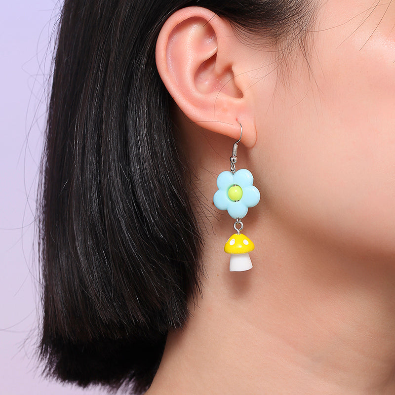 Cute Flower Mushroom Plastic Ear Hook 1 Pair