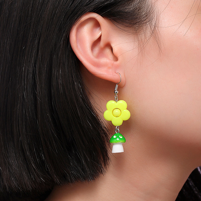 Cute Flower Mushroom Plastic Ear Hook 1 Pair