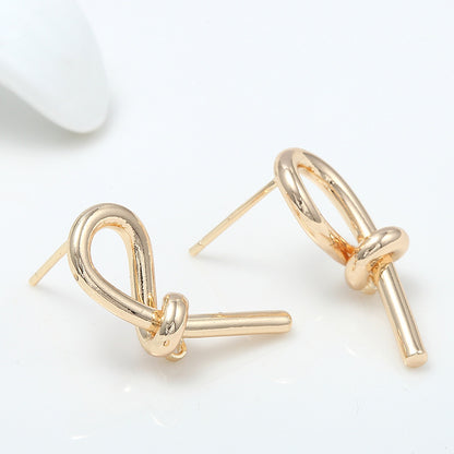 1 Pair Simple Style Commute Solid Color Plating Copper 14k Gold Plated Ear Studs