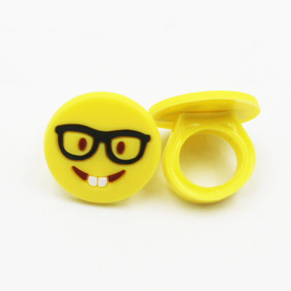 Cartoon Style Emoji Face Epoxy Rings