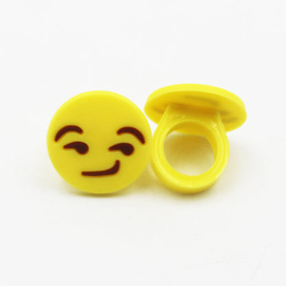 Cartoon Style Emoji Face Epoxy Rings