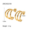 Fashion C Shape Gold Plated 304 Stainless Steel Ear Studs