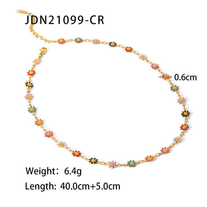 Wholesale Jewelry Fashion Flower 304 Stainless Steel Gold Plated Bracelets Necklace