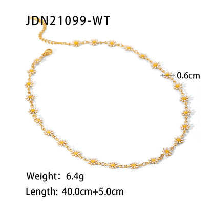 Wholesale Jewelry Fashion Flower 304 Stainless Steel Gold Plated Bracelets Necklace