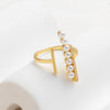 Fashion Solid Color Copper Open Ring Inlay Pearl Zircon Copper Rings