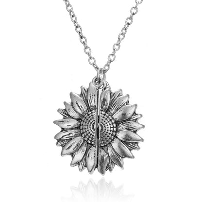 Fashion Sunflower Alloy Plating Flower Metal Necklace