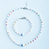 Cute Heart Shape Plastic Glass Bracelets Necklace