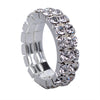 Fashion Square Copper Rings Silver Plated Inlay Rhinestones Copper Rings