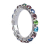 Fashion Square Copper Rings Silver Plated Inlay Rhinestones Copper Rings