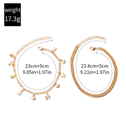 Vacation Geometric Starfish Alloy Anklet 1 Set