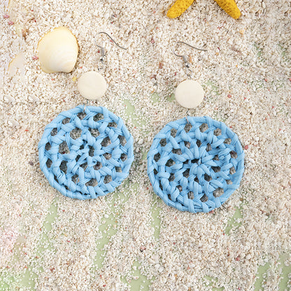 Vacation Solid Color Rattan Drop Earrings