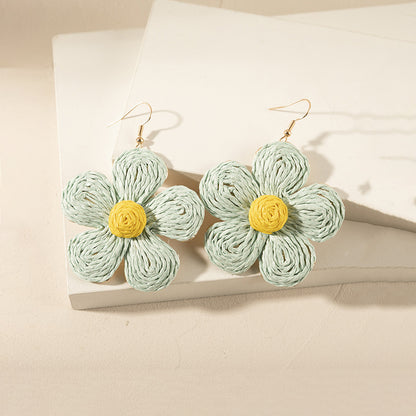 Retro Solid Color Wax Line Drop Earrings