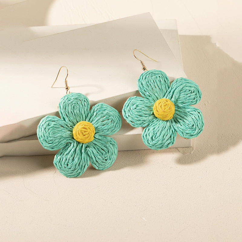 Retro Solid Color Wax Line Drop Earrings