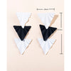 Fashion Triangle Heart Shape Metal Drop Earrings