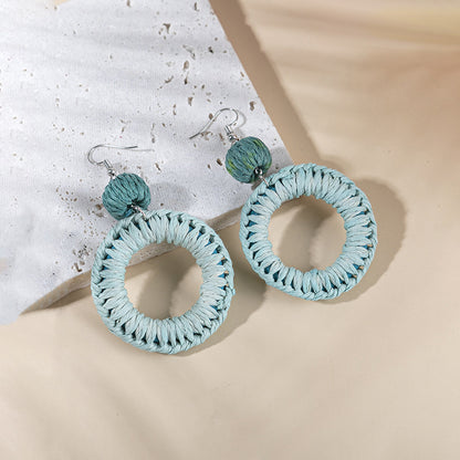 Retro Solid Color Wax Line Drop Earrings