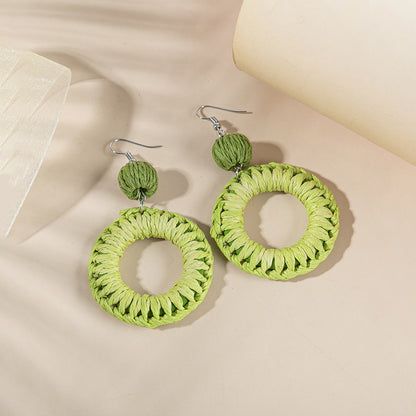 Retro Solid Color Wax Line Drop Earrings