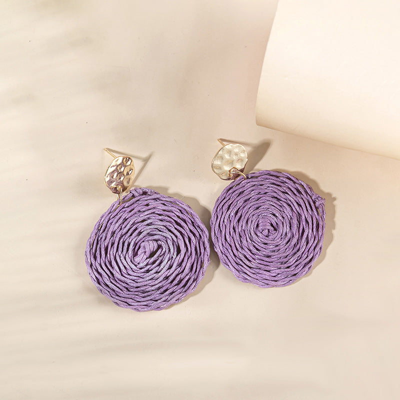 Retro Solid Color Wax Line Drop Earrings