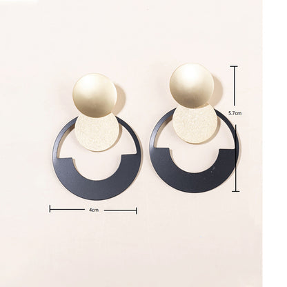 Fashion Triangle Heart Shape Metal Drop Earrings