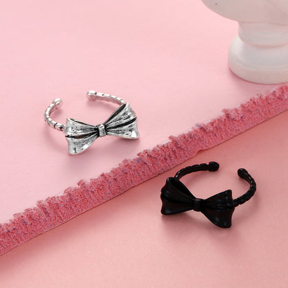 Fashion Bow Knot Copper Open Ring Enamel Plating Copper Rings 1 Piece