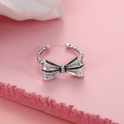 Fashion Bow Knot Copper Open Ring Enamel Plating Copper Rings 1 Piece