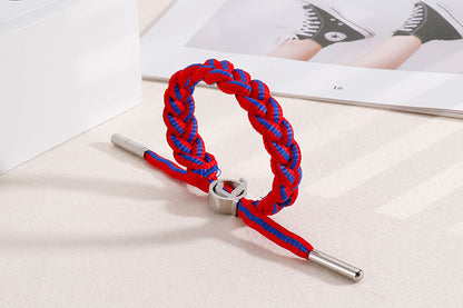 Hip-Hop Sports Letter Rope Titanium Steel Knitting Men's Bracelets