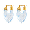 Sweet Stripe Transparent Arylic Gold Plated Earrings