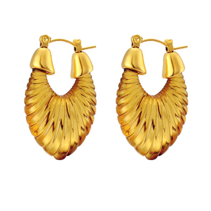 Sweet Stripe Transparent Arylic Gold Plated Earrings