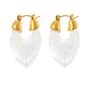 Sweet Stripe Transparent Arylic Gold Plated Earrings