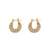 Retro Geometric Inlay Stainless Steel Zircon Gold Plated Earrings