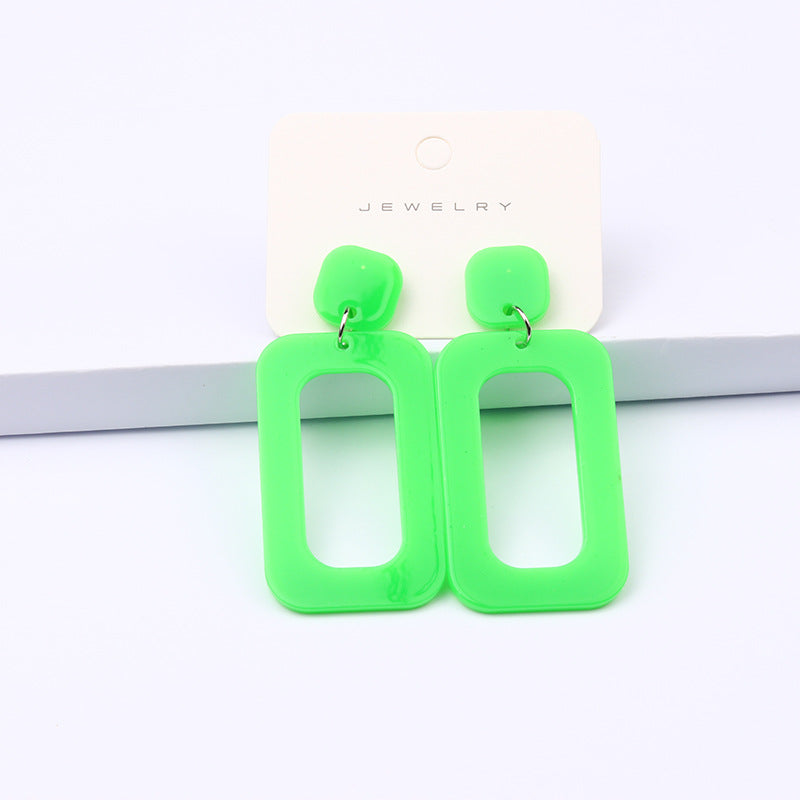 Simple Style Heart Shape Rectangle Arylic Women's Drop Earrings