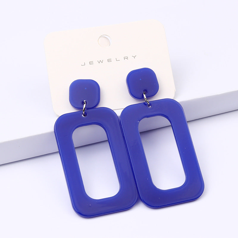 Simple Style Heart Shape Rectangle Arylic Women's Drop Earrings