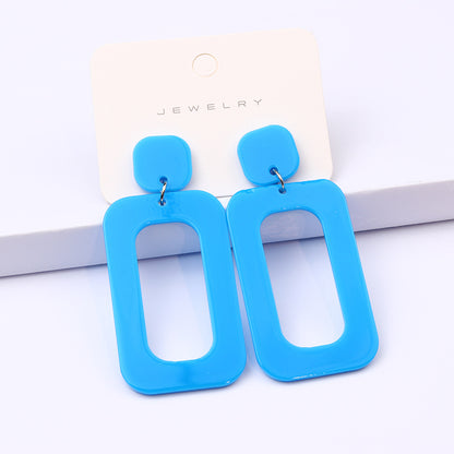 Simple Style Heart Shape Rectangle Arylic Women's Drop Earrings