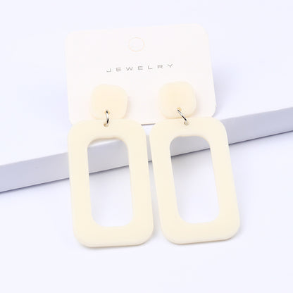 Simple Style Heart Shape Rectangle Arylic Women's Drop Earrings