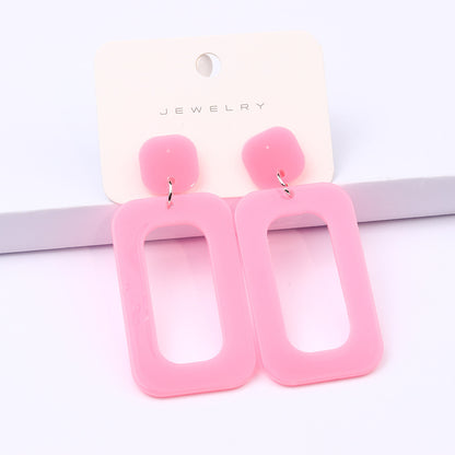 Simple Style Heart Shape Rectangle Arylic Women's Drop Earrings