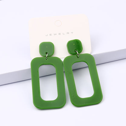 Simple Style Heart Shape Rectangle Arylic Women's Drop Earrings