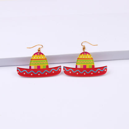 Cartoon Style Geometric Arylic Drop Earrings