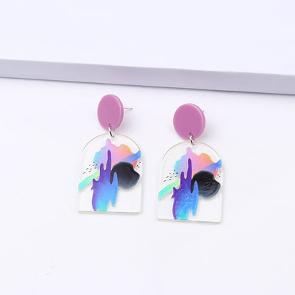 Fashion Geometric Arylic Drop Earrings