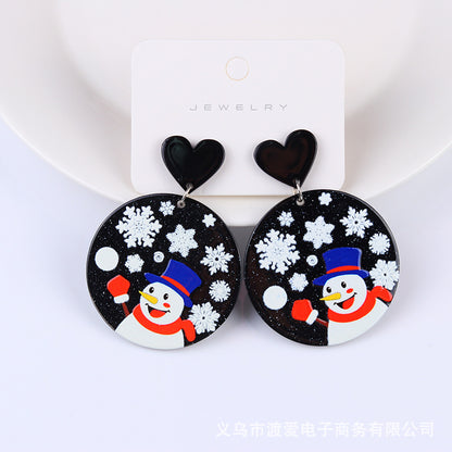 Fashion Christmas Tree Santa Claus Letter Arylic Stoving Varnish Women's Drop Earrings 1 Pair