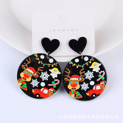 Fashion Christmas Tree Santa Claus Letter Arylic Stoving Varnish Women's Drop Earrings 1 Pair