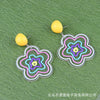 Sweet Flower Arylic Asymmetrical Earrings