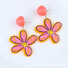 Sweet Flower Arylic Asymmetrical Earrings