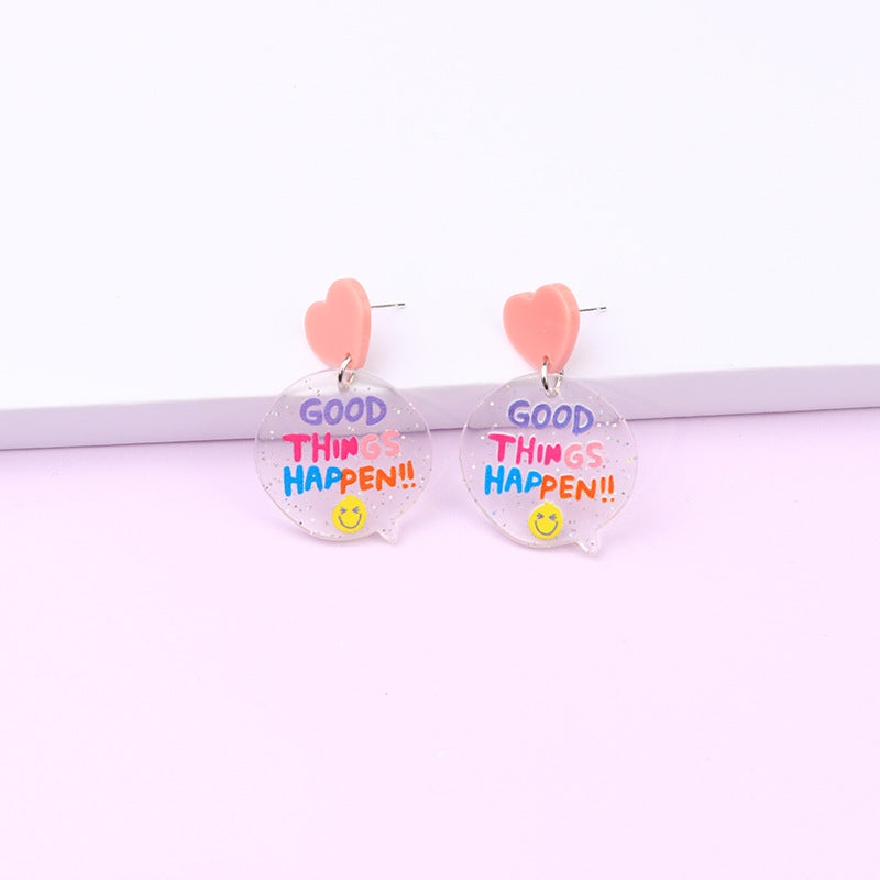 Cartoon Style Geometric Arylic Drop Earrings